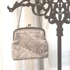 Vintage Satin Beaded Purse